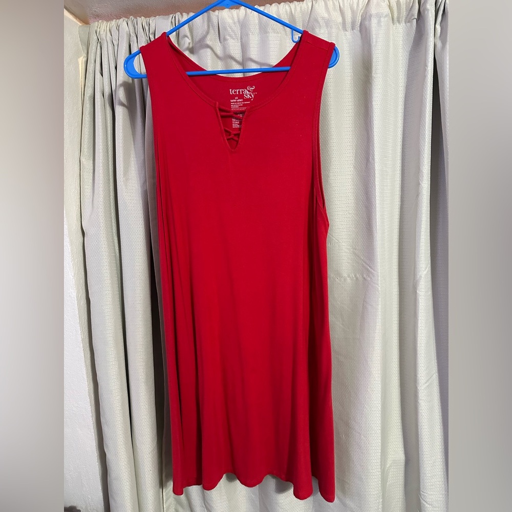 Terra & Sky Vibrant Red Sleeveless Top